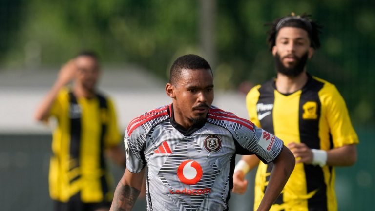 Orlando Pirates players during their pre-season friendly against Al-Ittihad in Spain.