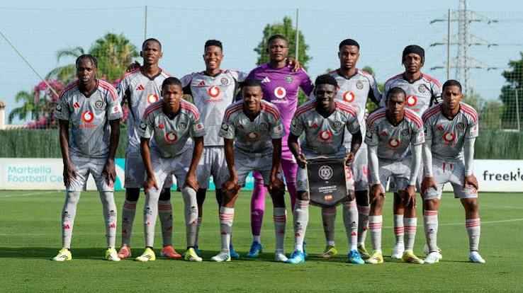 Orlando Pirates players during their pre-season friendly against NEOM SC in Spain.