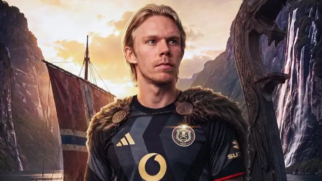 Orlando Pirates striker Sebastian Pedersen after completing his move from Sogndal IL.