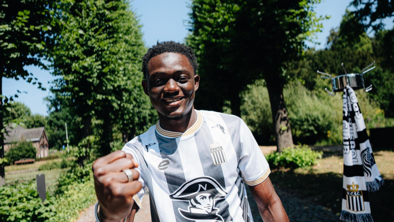 Isaac Cissé after signing for Royal Charleroi from Golden Arrows.